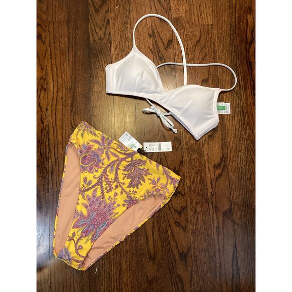 J Crew NWT High Waisted Bikini 2pc Swimsuit Set Bathing Suit Re-imagined S - Picture 3 of 7